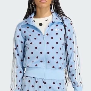 Adidas SET Light Blue Jacket with Burgundy Polka Dots and pants